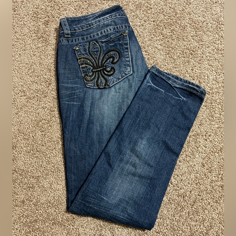 Miss Me Fleur de Lis Skinny Jeans Style JP514554 Size 31